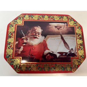 Vintage Coca-Cola Metal tin with Santa motif